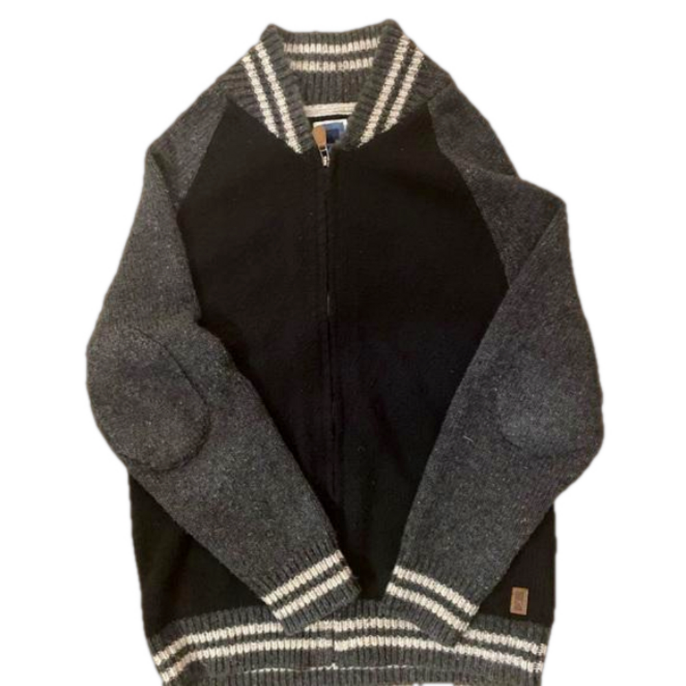Premium by Kolby Varsity Zip Up Cardigan Sweater XL Oversized